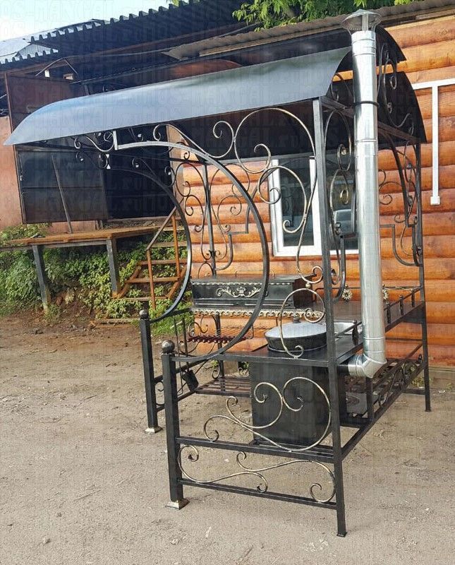 Беседка "Воскресение-2" с воротами, мойкой и шампурами в подарок