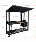 Мангал Лофт Элит с профилями 60х60, черным дымоходом, большой печкой 50х50 и сталью 5мм